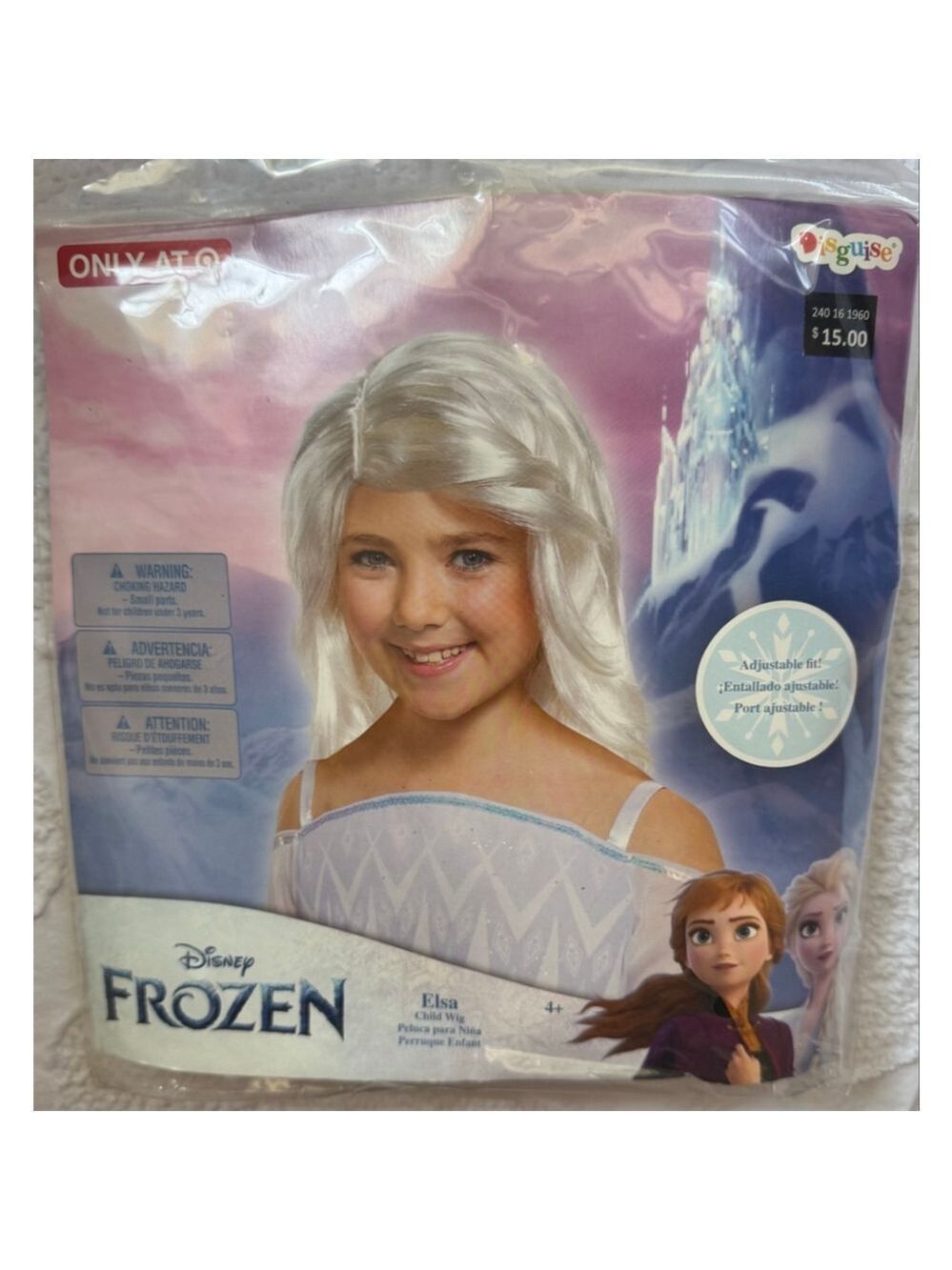 Girls Disguise Disney Frozen Elsa White Platinum Blonde Costume Wig One Size